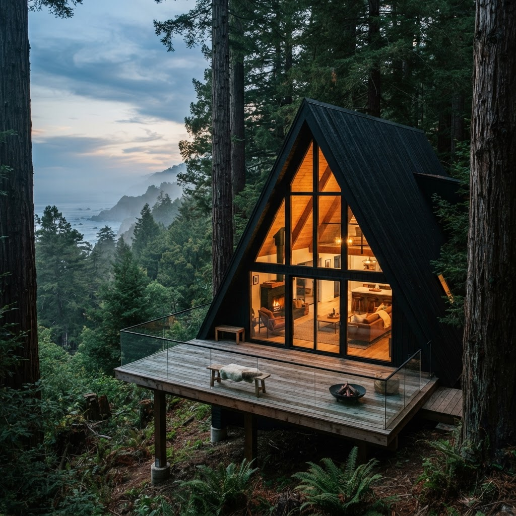 GC-800 A-frame side exterior in the forest